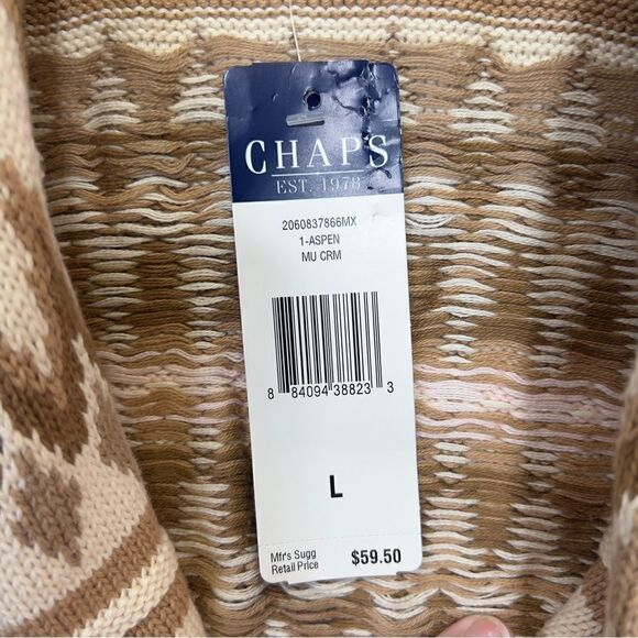 NWT VTG Ralph Lauren Chaps Womens Vest Size L Cotton Aztec cowboy beige pink - Picture 6 of 16